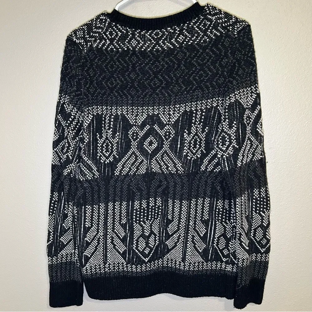 J. Crew Wool Cotton Blend Mixed Stitch Knit Crewneck Sweater Women’s Size Large